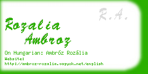 rozalia ambroz business card